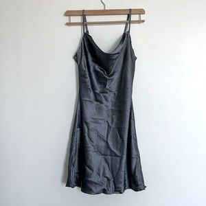 Hollister x small silky bluish gray cowl neck dress with adjustable straps